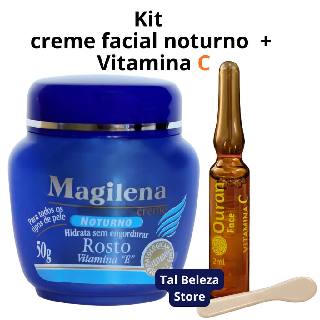 Magilena Creme Hid Facial Noturno com Vitamina E 50g + Vitamina C