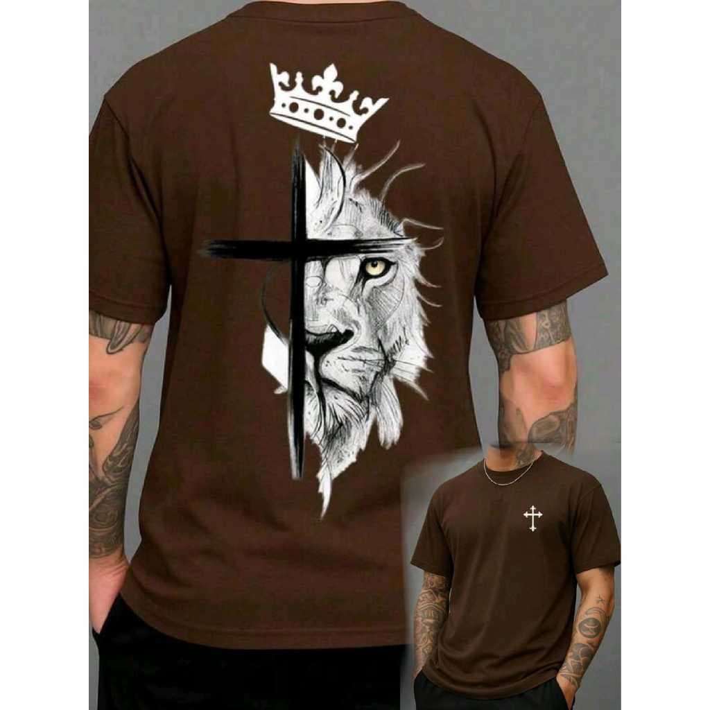 Camiseta Leão da tribo  de Juda  Streetwear Algodão Premium