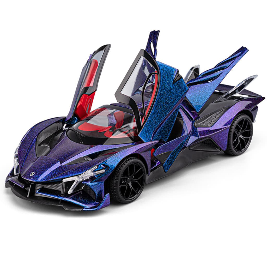 1: 18 Apollo EVO Simulação Liga Carro Esportivo Menino Brinquedo Modelo de Carro Som Luz Puxar Para Trás Modelo Ornament