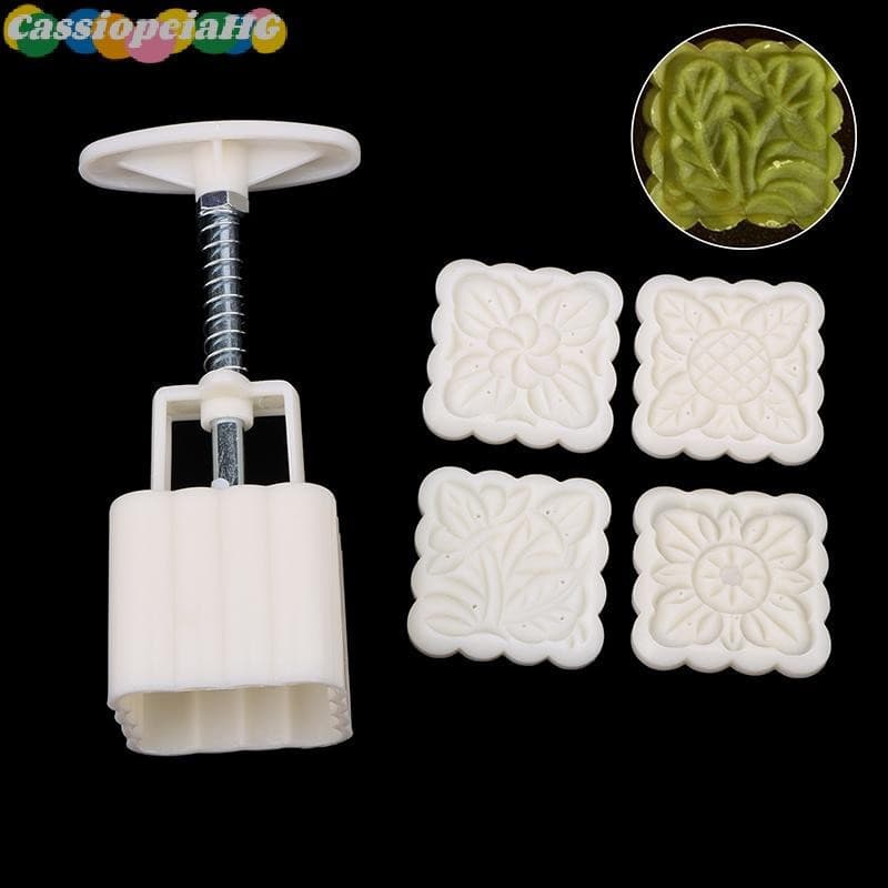 (Cassiopeiahg) Molde De Bolo Lunar Mid-Autumn Festival Mão-Pressão Flor Lua DIY Mooncake Fondant Ferramentas De Decoraçã