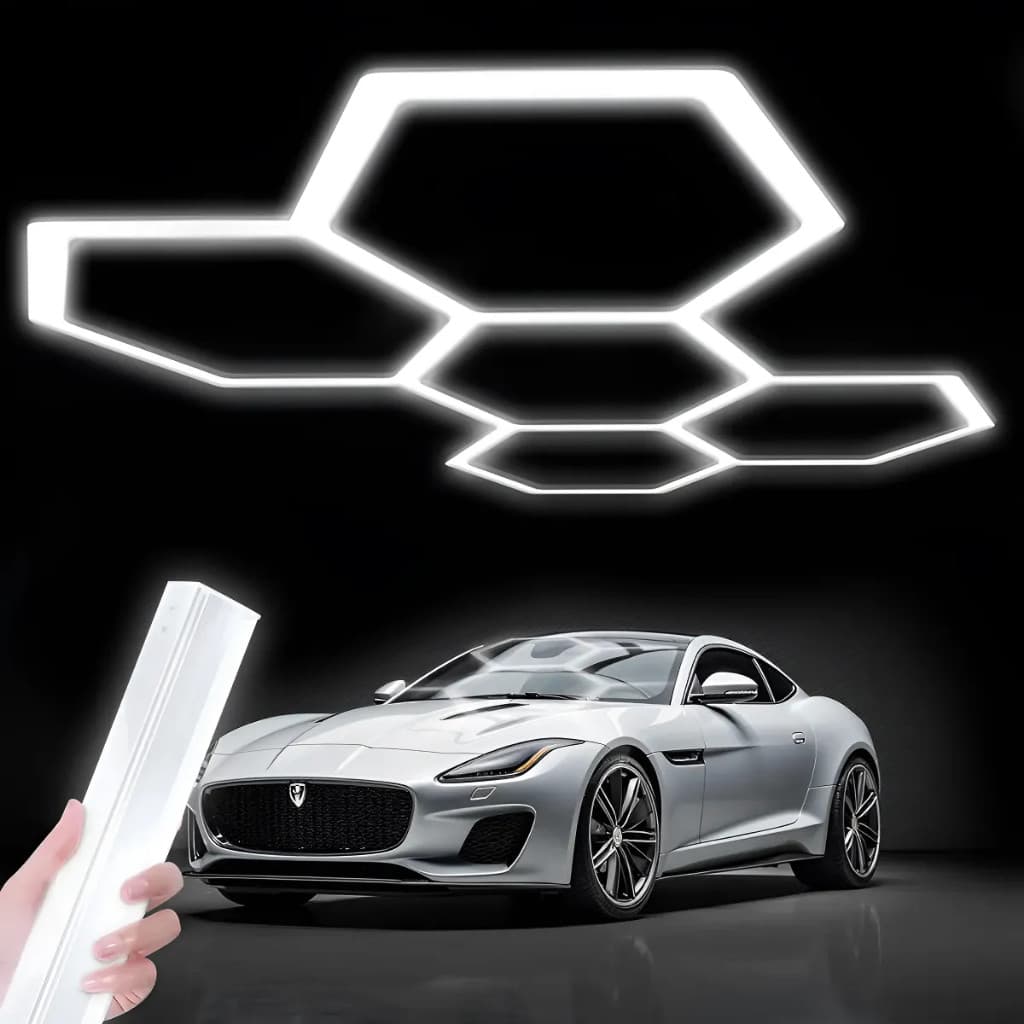 Luminária LED Colmeia Hexagonal 5Furos 6500k 192wpara Garagem, Salão de Beleza e Barbearia