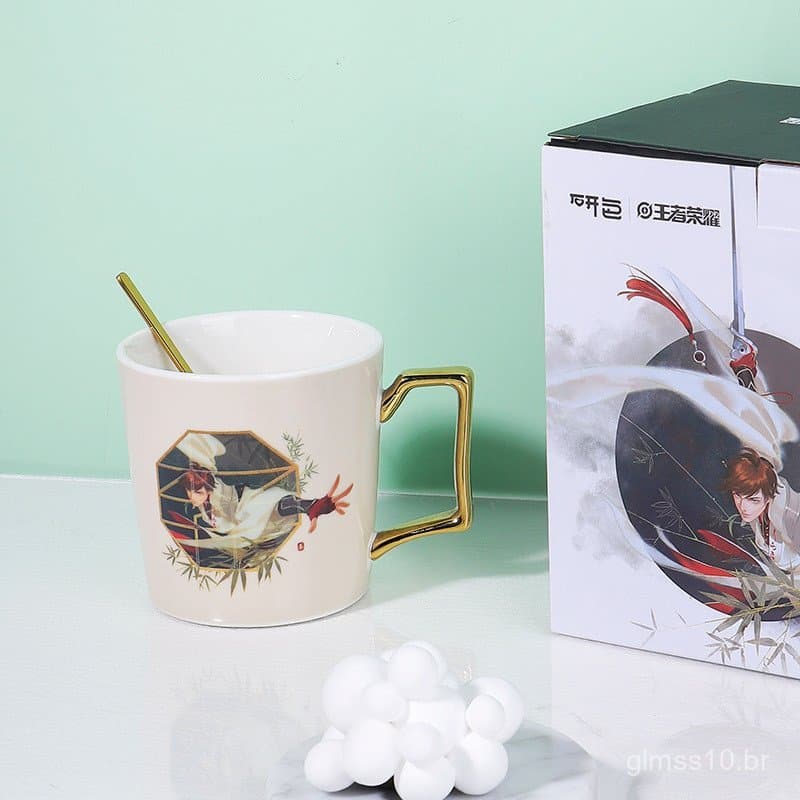 Shunxiang [Honor of Kings] Caneca de Cerâmica que Muda de Cor, Luxuosa e de Alto Padrão, Caneca de Chá de Alto Valor par