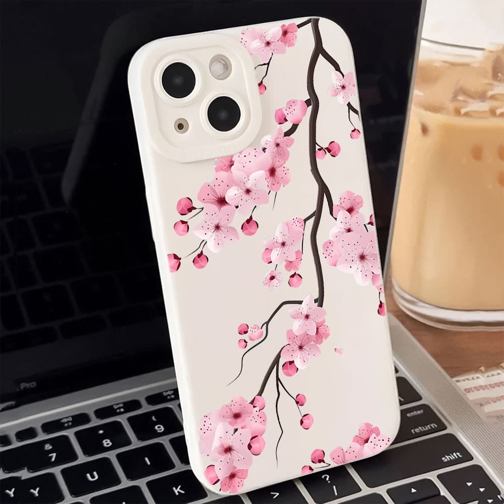 Blossom Capa Capinha Para iPhone 17 Air 16 15 14 Plus Pro Max Silicon Fosco Proteção De Lente Anti-Impacto