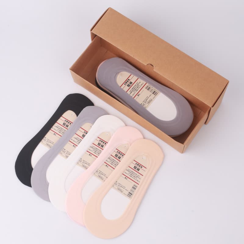 Muji Ped meias de seda gelo verão feminino estilo fino salto antiderrapante Silicone absorvente de suor desodorante