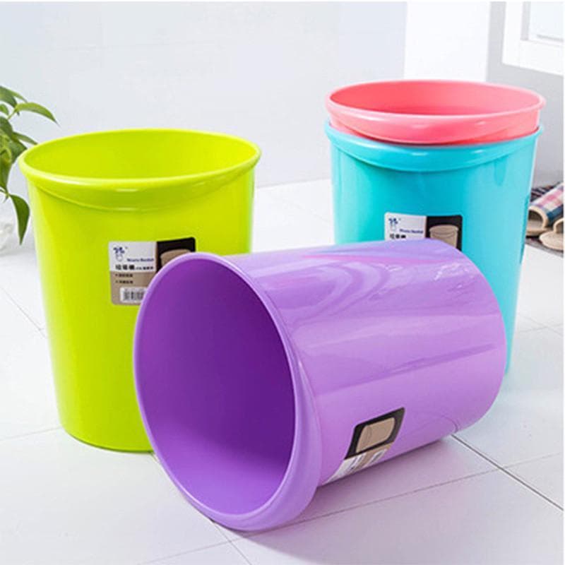 Criativo cozinha sala de estar lata de lixo doméstico sem cobertura redonda cesta de papel higiênico Desktop fivela mão