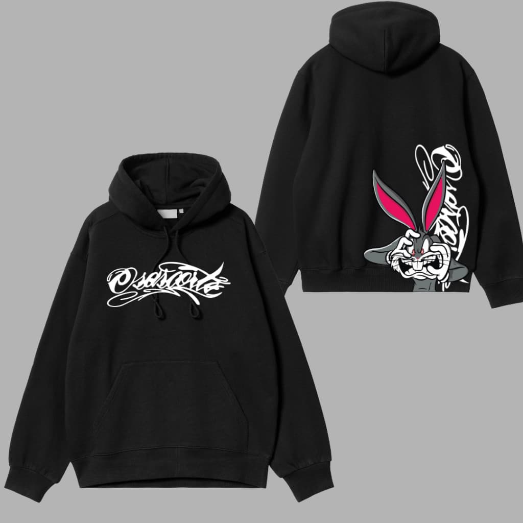 moletom canguru ossascorte pernalonga blusa de frio 244 grau de moto motoqueiro