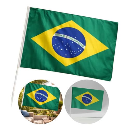 Bandeira Haste Cabo 60x90cm Copa Verde Amarelo Brasil Verde/amarelo