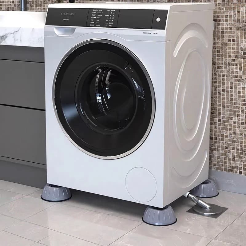 Kit 4 Suporte De Pé Para Lavadora E Secadora Anti-Deslizante Protege O Piso De Riscos E Vibrações