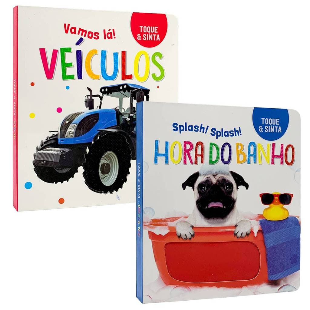 Kit Toque e Sinta - Veículos + Hora do Banho | 2 Livros