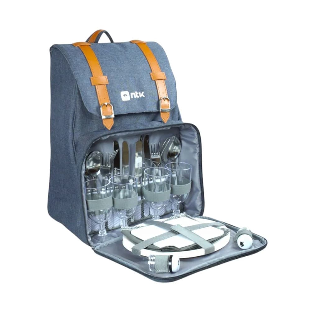 Mochila Termica Cooler Picnic Park NTK Kit RPET 300D Azul