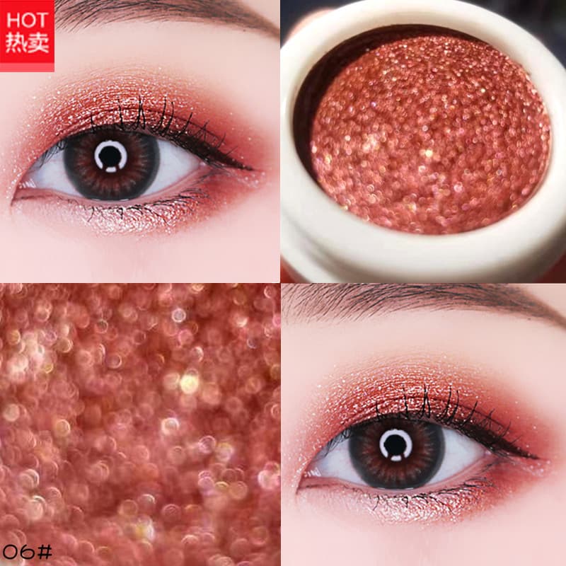 Sombra monocromática glitter perolado à prova d'água glitter Super glitter cor terra purê de batatas sereia Ji brilho fi