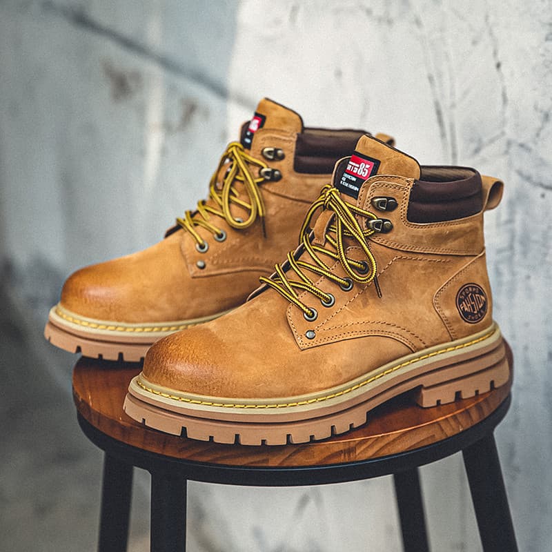 Lin Xiansen Martin Botas Masculinas Outono Novo Estilo Botas de Deserto de Cano Alto Botas Curtas de Couro Genuíno Estil