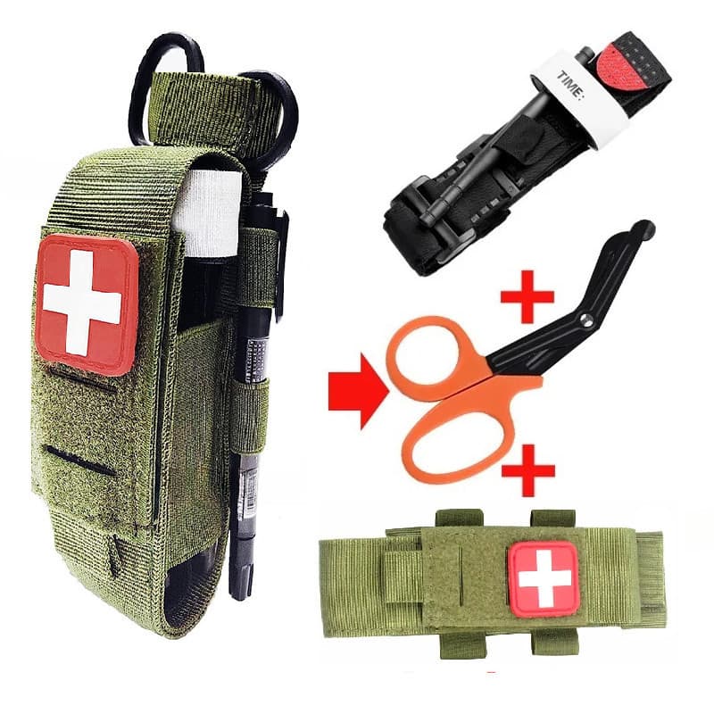 Kit De Primeiros Socorros Torniquete Selvagem Tesoura De Médico Armazenamento Molle Conjunto De Ferramentas De Sobrevivê