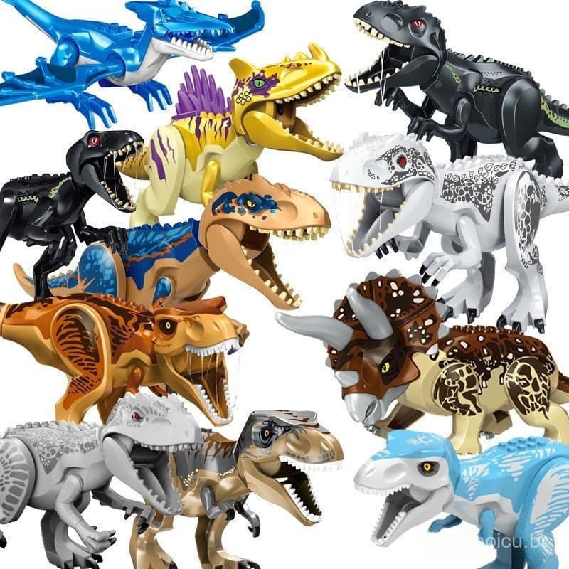 Novo Dinossauro Blocos De Construção De Partículas Grandes Tiranossauro rex Jurassic Park Montado Brinquedos Educativos