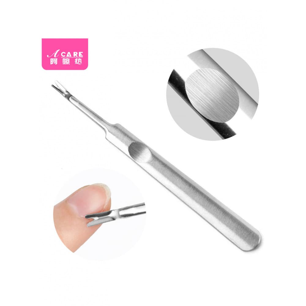 Pq801 garfo de pele morta aço inoxidável alça redonda manicure tipo ferramenta conjunto completo farpa esfoliante