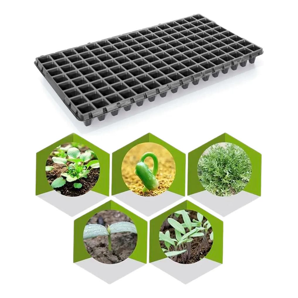 Kit 20/50/100 Bandejas Sementeiras 128 Células Cônica Para Plantio De Mudas Horta Plantas