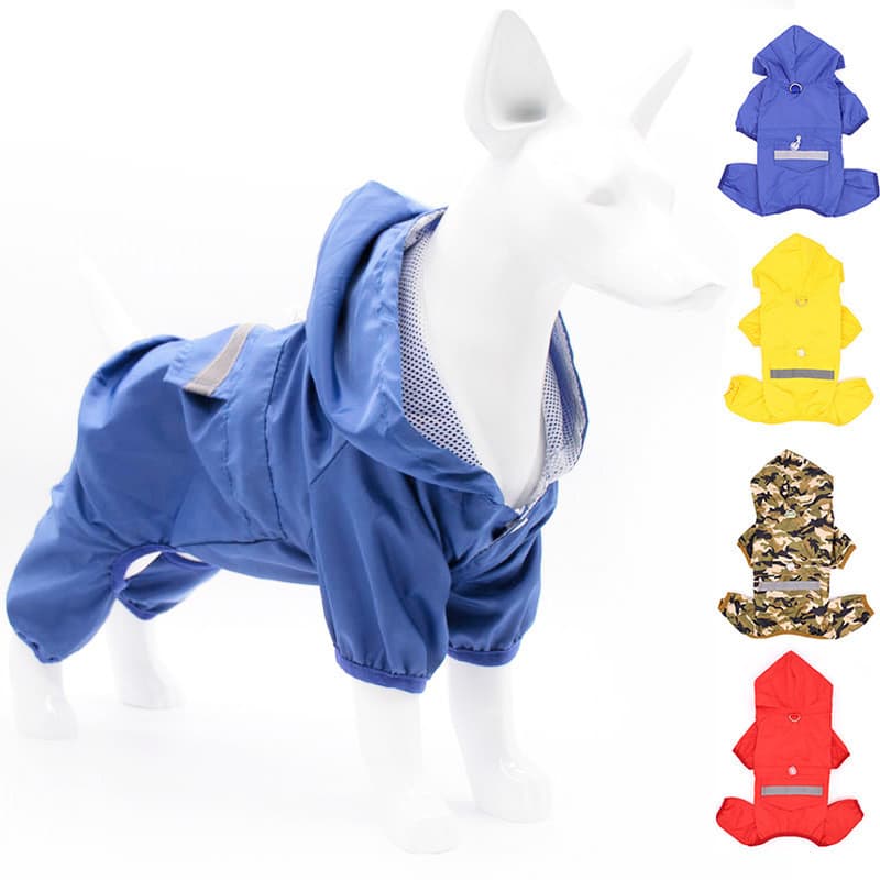 Capa de chuva para cachorro de estimação camuflada ao ar livre à prova de vento à prova de chuva Corgi Teddy roupas para