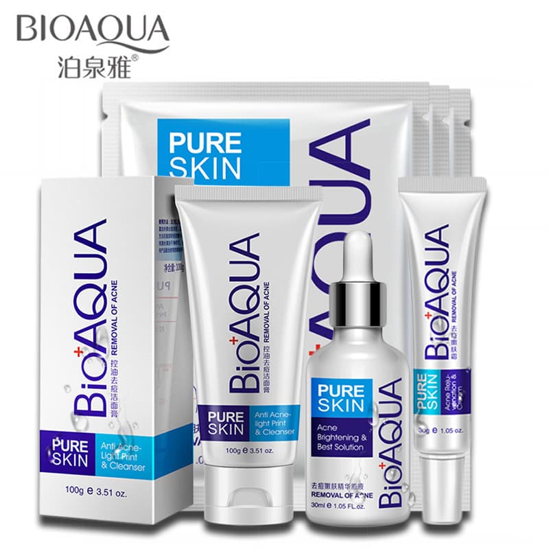 Bioaqua Acne Conjunto De Cuidados Com A Pele Limpador Máscara Creme De Óleo Essencial