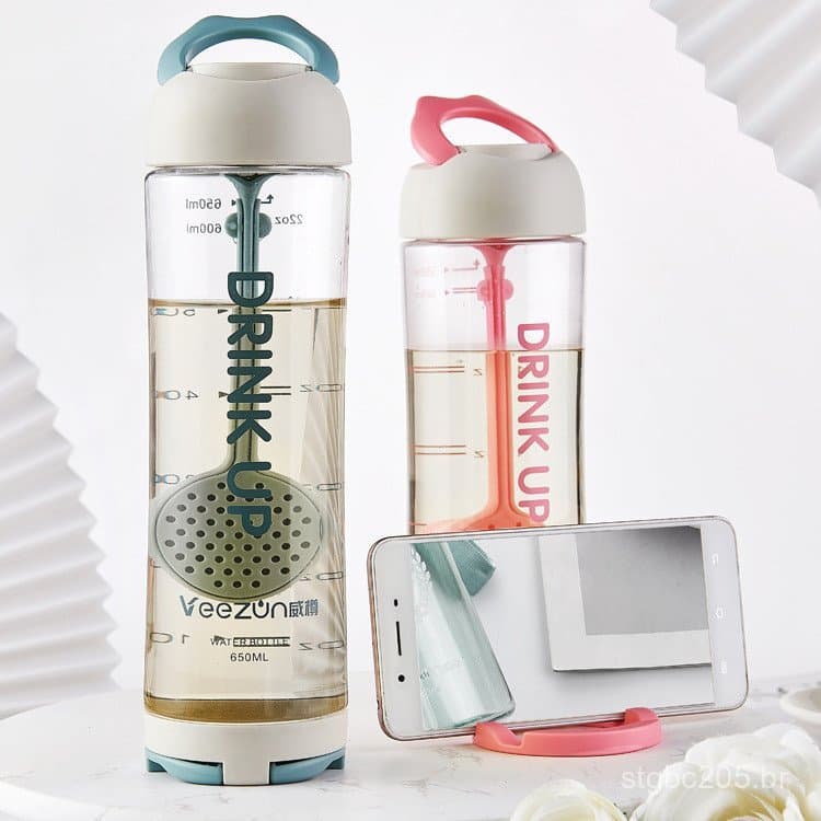 Suporte criativo para celular em formato de copo, garrafa de água esportiva de plástico de 550ML, copo espacial, copo pa