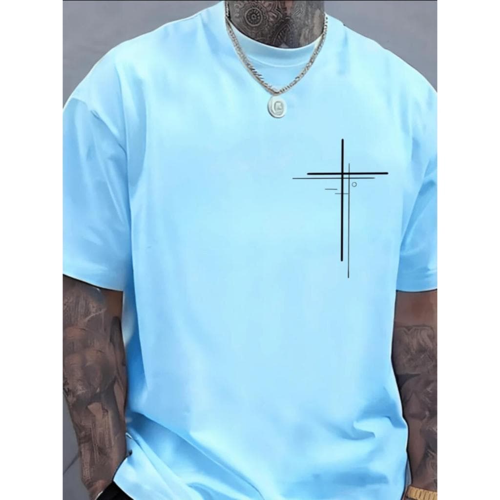 Camiseta blusa masculina cruz dupla moderna 100% algodao basica