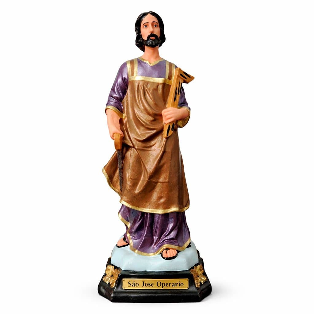 Imagem de São José Operário de Borracha Inquebrável - 22 cm Estatueta Decoração Católica Religioso
