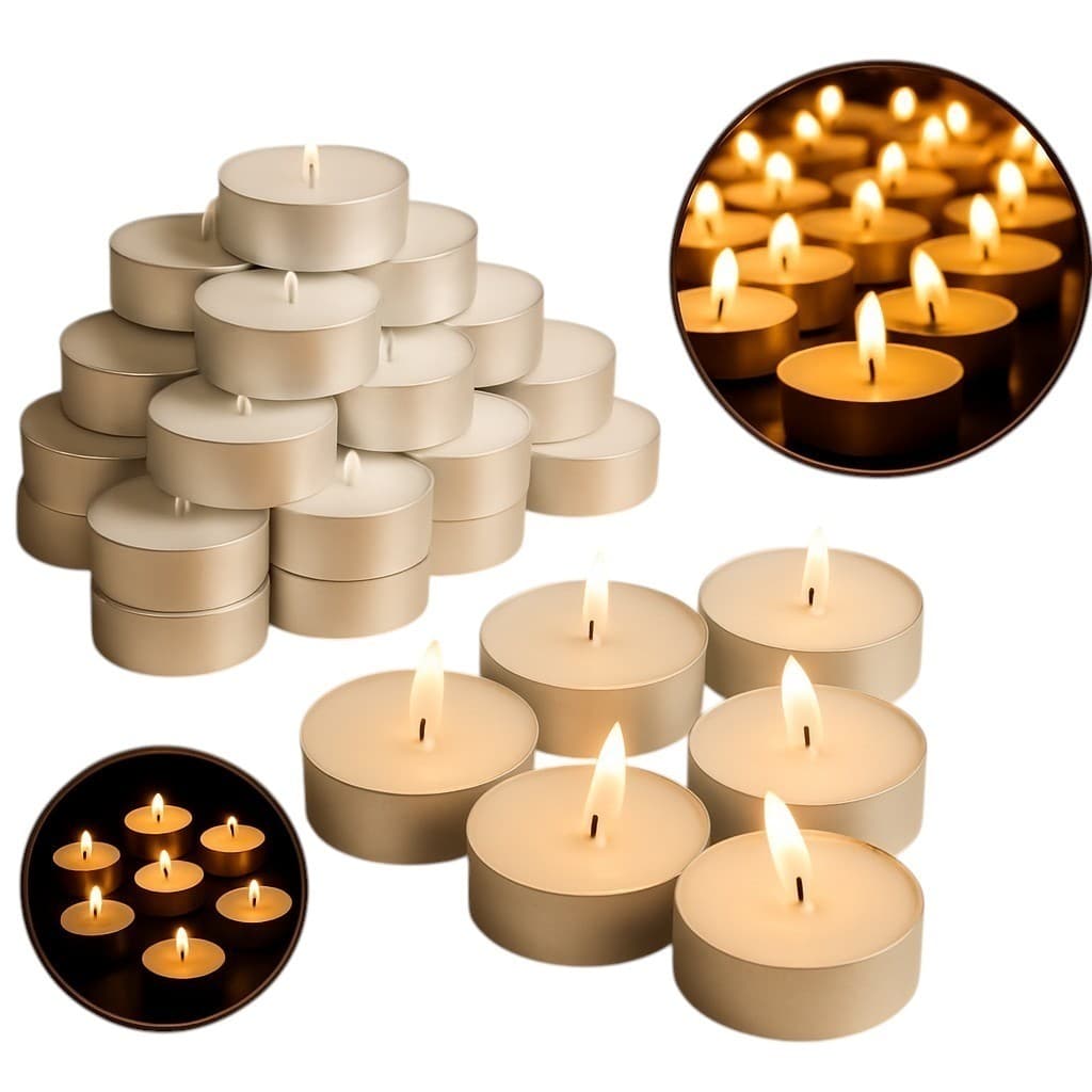 KIT Velas Decorativas Rechaud Brancas - Tea Light para Eventos, Casamento e Decoração Romântica