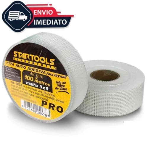Fita Telada Drywall Autoadesiva 48mm X 100m – Isopor, Gesso e Reparo De Trincas Startools