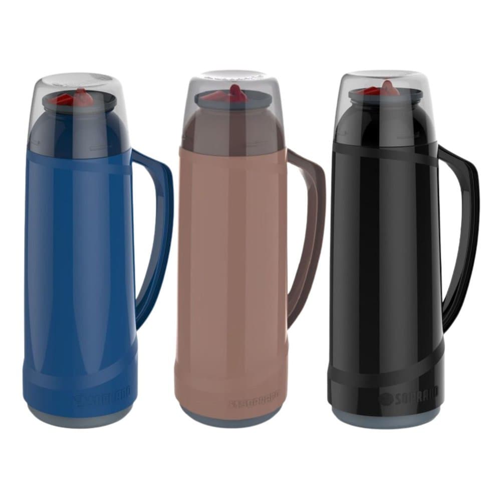 Garrafa Térmica 1 Litro Cristal Com Bico Soprano Prática Para Chimarão