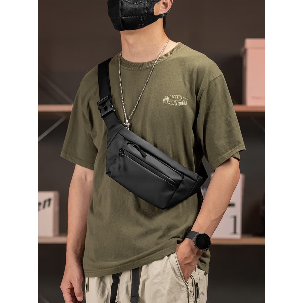 Street Wear saco de peito masculino saco do mensageiro casual bolsa de ombro casual tendência rua esportes à prova dwate