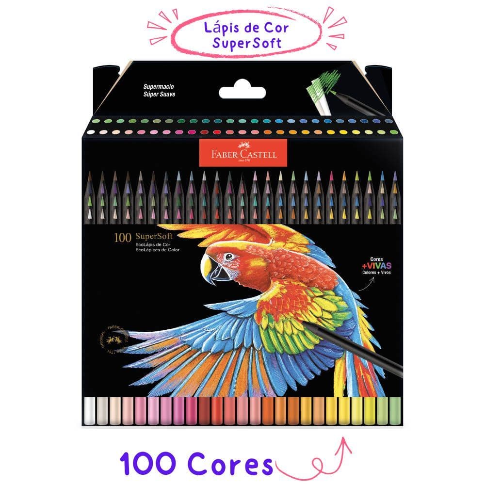 Lápis De Cor Ecolápis Supersoft 100 Cores Redondo Faber-Castell