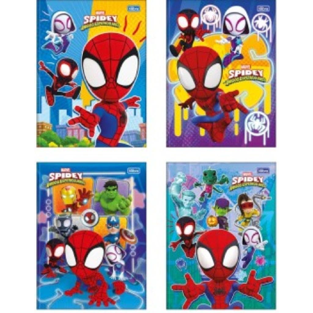 Caderno Universitário Spidey 80 Folhas Tilibra Capa Dura Costurado Original Homem-Aranha Escolar