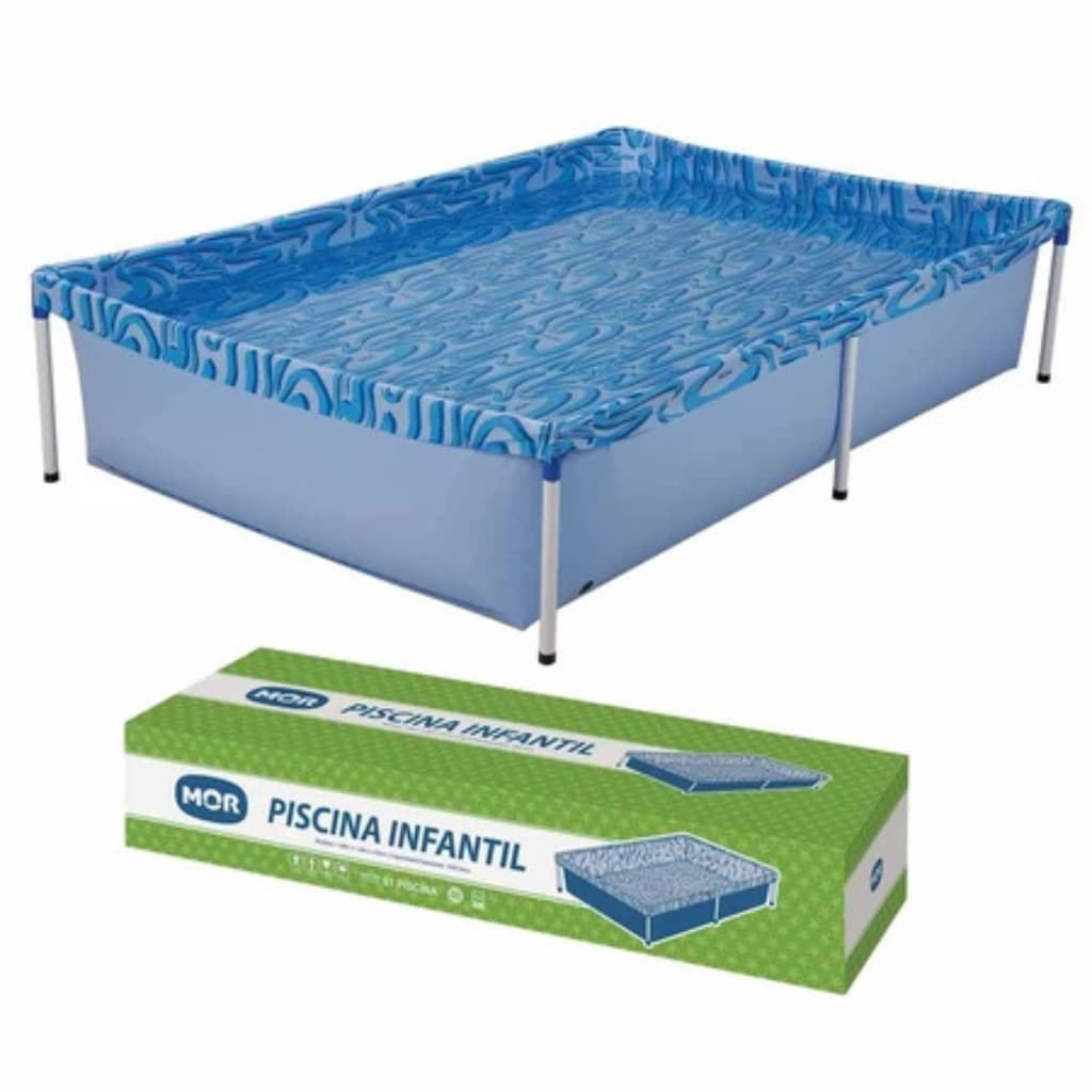 Piscina Infantil 400/1000/1500/2000 Litros Retangular Com Armação - Mor
