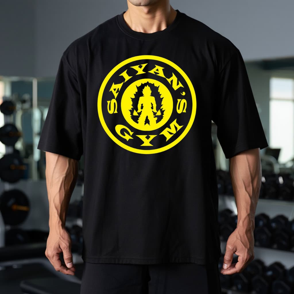 Camiseta Treino Saiyans Gym Disponivel Em Plus Size E  Oversized Passeio Top Treino Caminhada        Presente Caminhada