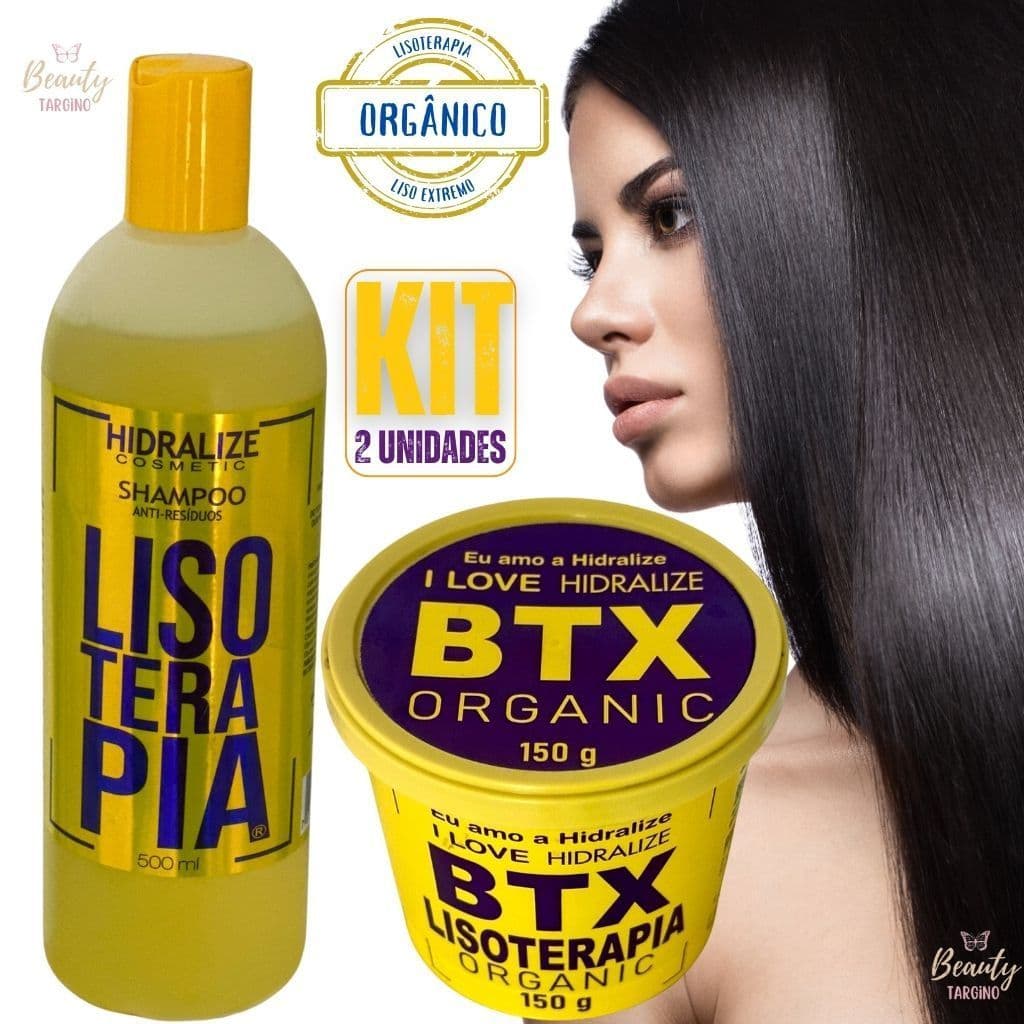 kit Combo Progressiva Lisoterapia BTX 400g + Shampoo Anti Resíduos 500ml
