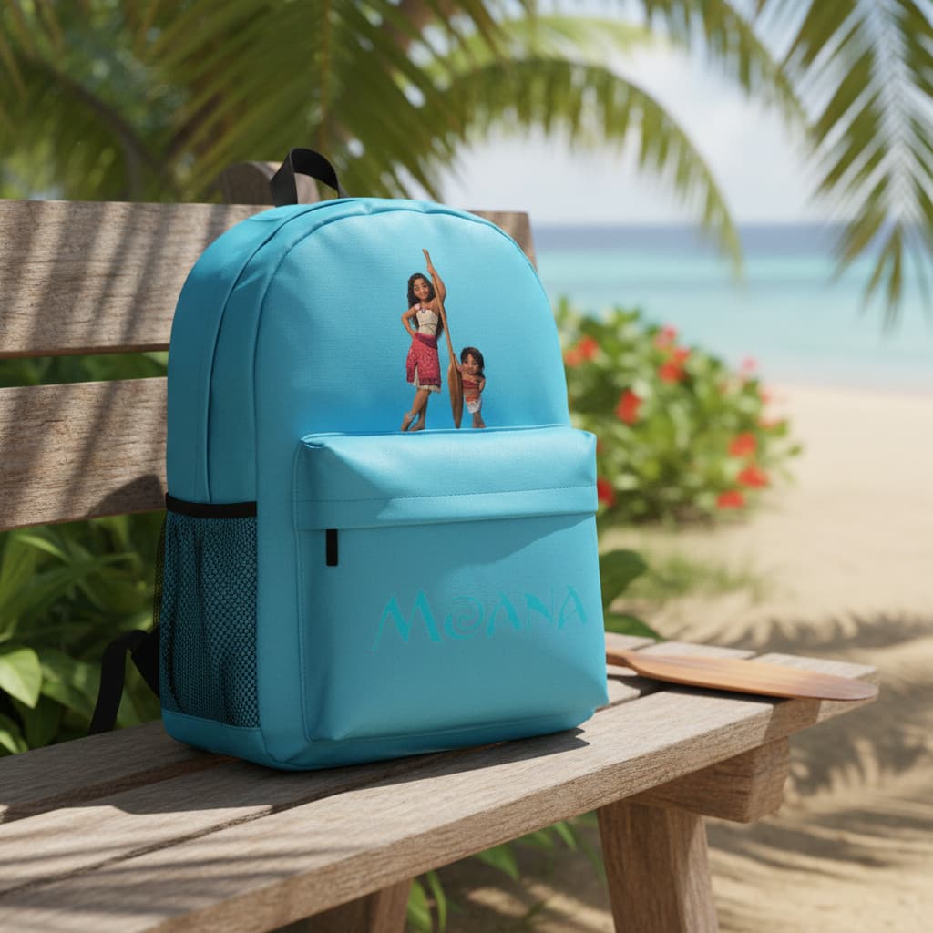 Mochila Bolsa Moana Com Bolso Frontal Otima Para Escola Facu