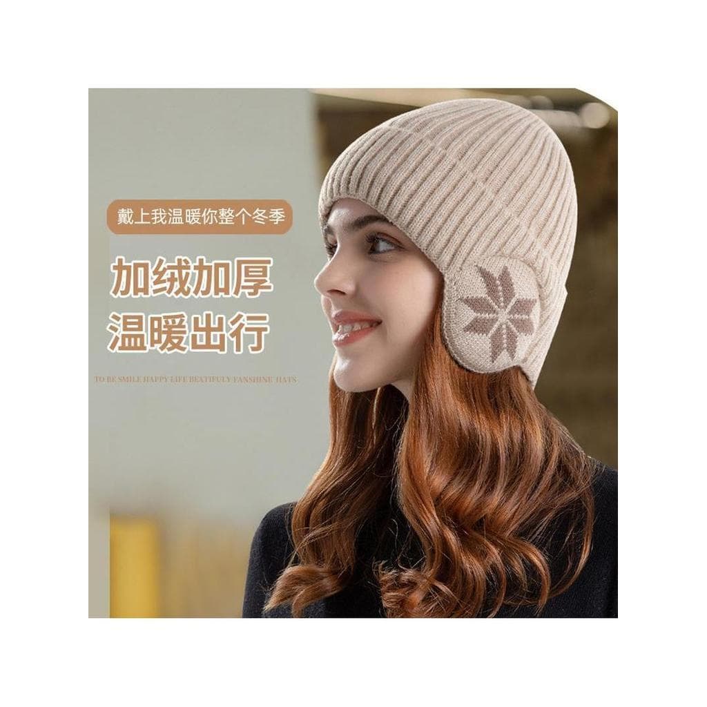 Chapéu feminino 2025 novo estilo outono inverno estilo lã-velo proteção de ouvido chapéu de malha moda babador ciclismo