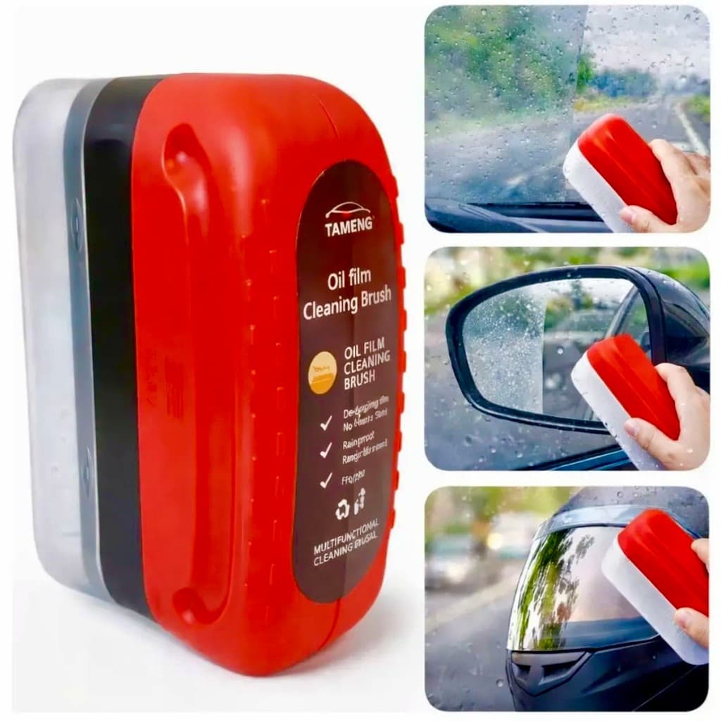 Limpador De Vidro Automotivo Removedor De Filme De Óleo Anti Mancha E Brilho Escova Com Agente De Polimento Premium