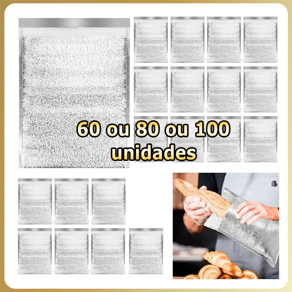 60/80/100 Saco térmico saco térmico de folha de alumínio embalagem térmica com fecho automático forro para caixa térmica