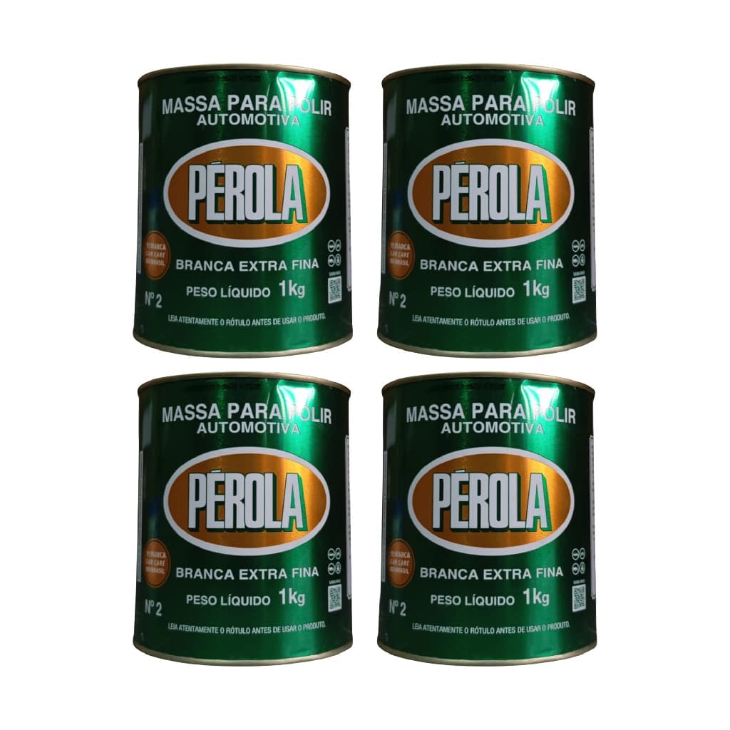 kit 4 Massa Polir Pérola Nº2 Branca Extra Fina Brilho Corte Suave (4 kg)