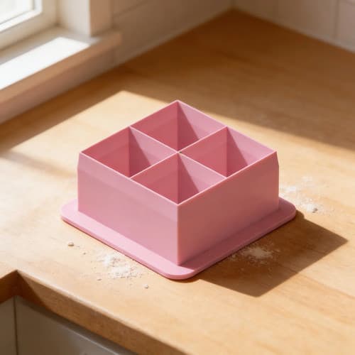 Cortador De Brownie 3x3 Cm 4 Cortes Rosa