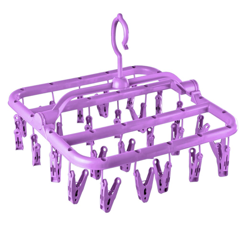 Varal Lilás/Roxo 26 Prendedores Varal Roupas Íntimas Retrátil Prendedores Plástico Forte