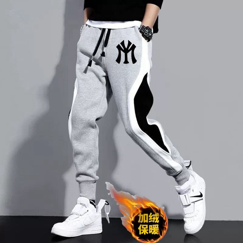 Calça de moletom esportiva masculina Leggings Street Wear calças na moda calças casuais soltas outono inverno forro de l
