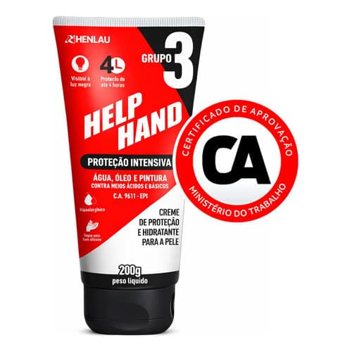 Creme Para Maos Protetivo Henlau Help Hand Grupo 3 - 1 Unid Neutra