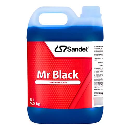 Pretinho Sandet Mr. Black 5l Brilho E Proteção Para Pneus Plásticos Preto