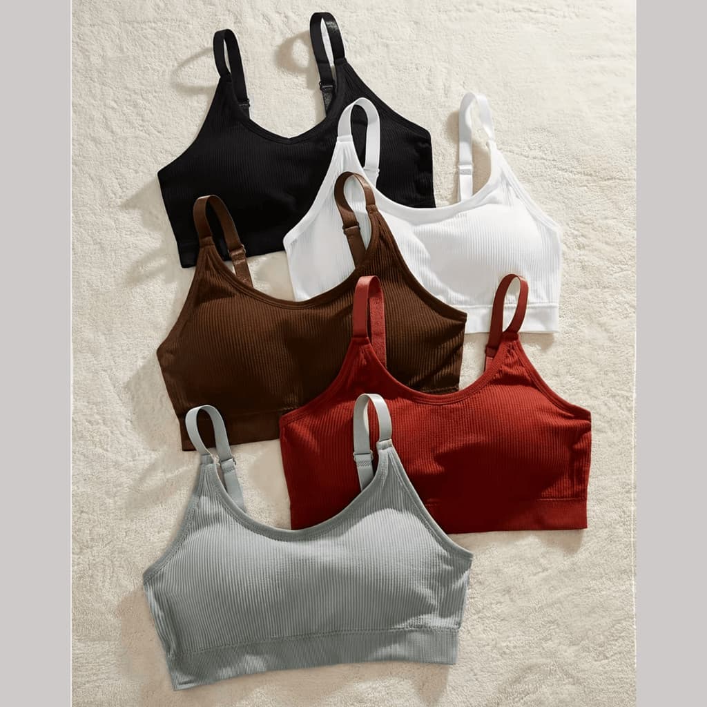 Kit 4 ou 2 TOP Academia Feminino Premium Canelada Ajustavel Alta Sustentação Fitness Dia a Dia