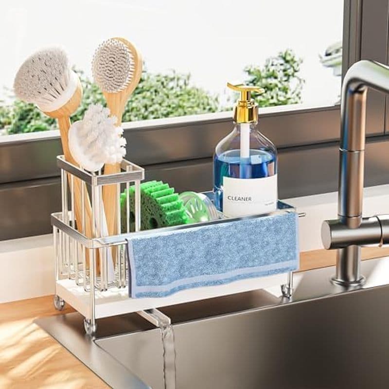 Suporte De Esponja Cisily Para Pia De Cozinha , Organizador De Com Escova Alta , Organizadores De Bancada E Itens Essenc