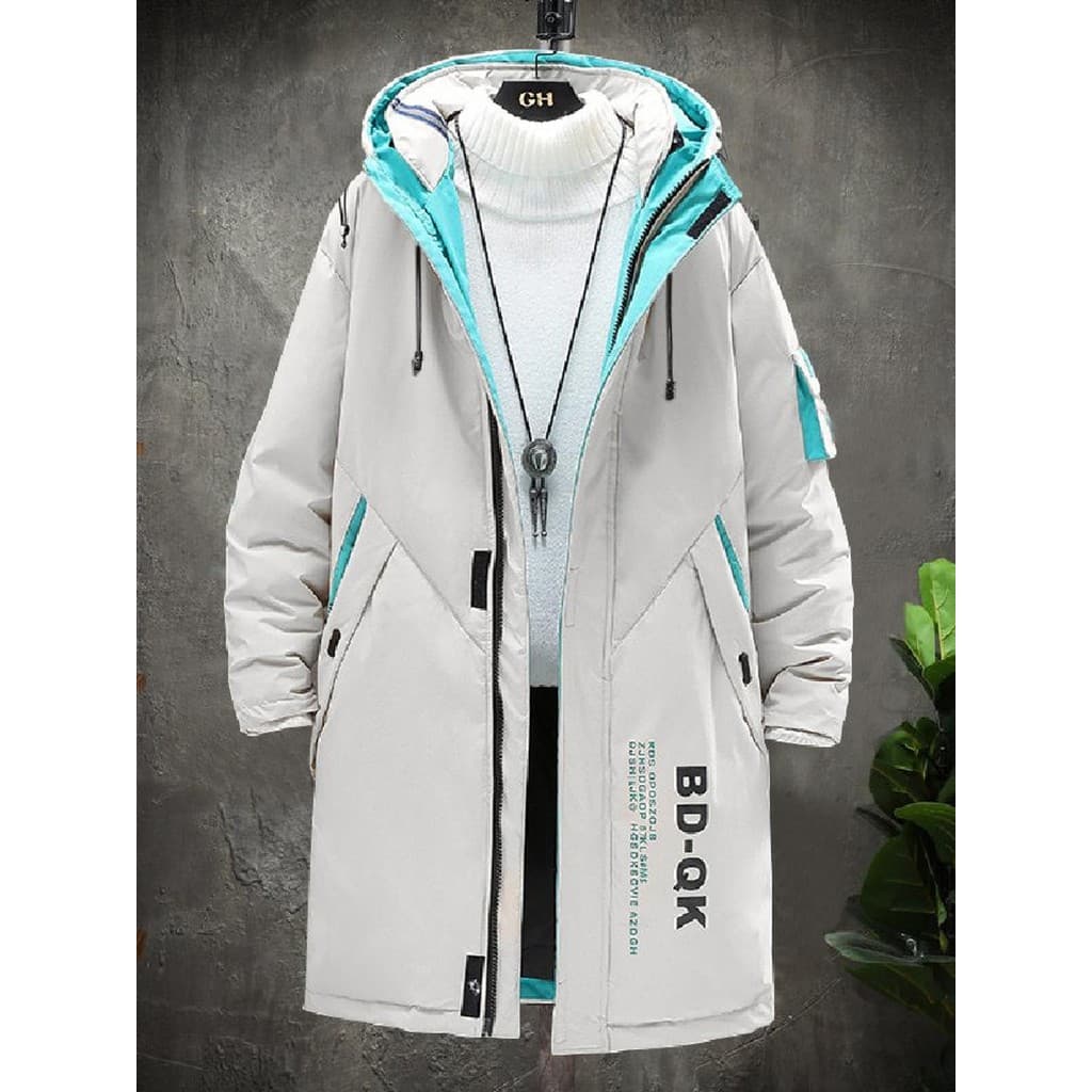 Jaqueta masculina de comprimento médio 2026 novo estilo forro de lã de inverno jaqueta espessada juventude Street Wear t