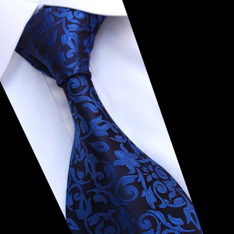 Gravata de seda safira azul padrão gravata de negócios gravata Formal masculina Nano à prova d'água