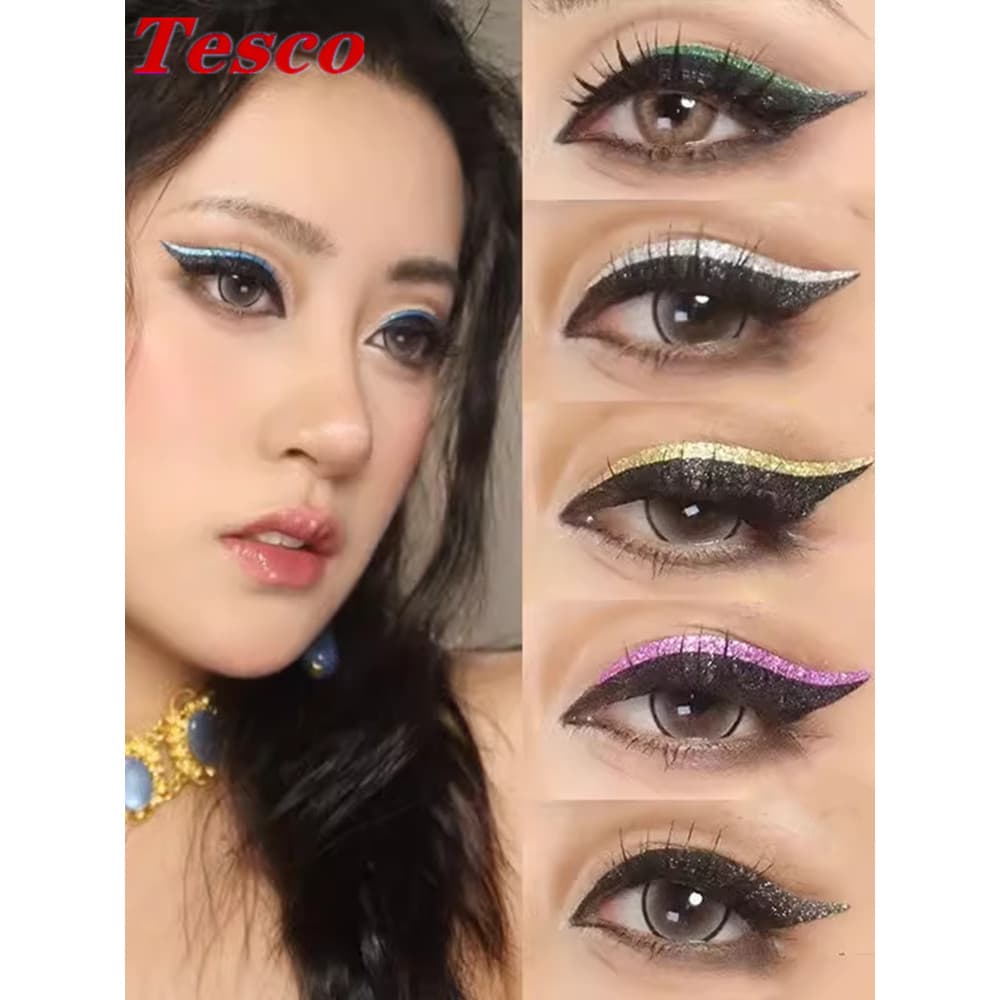 Cílios Adesivo Glitter Delineador Maquiagem Sombra