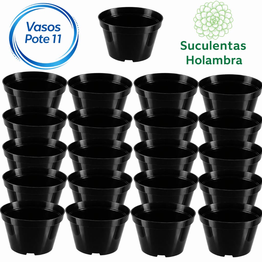 Kit 50 Vasos Pote 11 - REFORÇADO Cor Preta